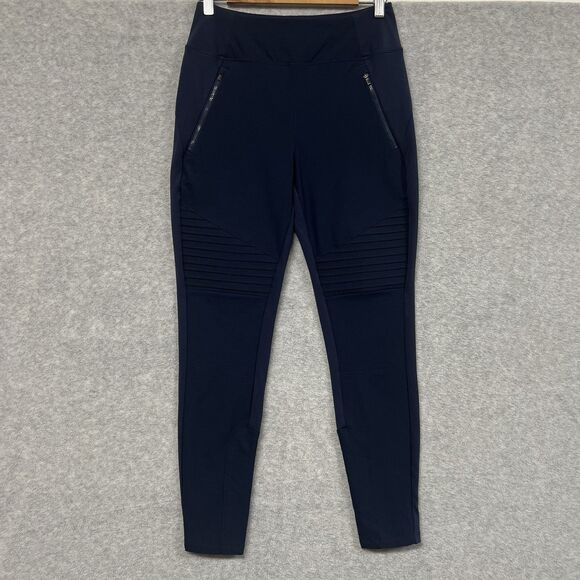 Athleta Headlands Hybrid Moto Tight Navy 8 Stretch Zip Pocket Workout Pants - Picture 1 of 9